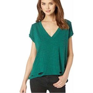 Free People Sundance Shadow Green Distressed tshirt NWT sz Lg